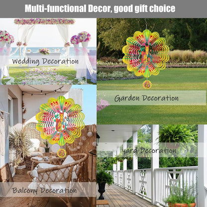 Cat Wind Spinners for Yard and Garden,12 Inch 3D Stainless Steel Hanging Kinetic Yard Art Wind