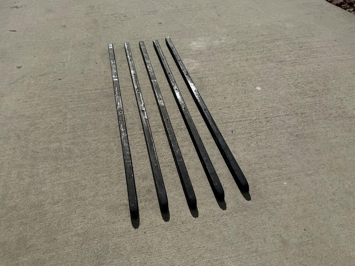 Sandbaggy Square Steel Concrete Form Stakes with Nail Holes - 5/8" Wide - Rust Resistant Coating