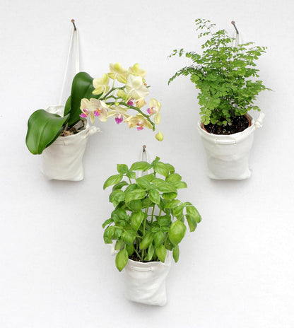 Cloth Hanging Plant Bag – Reusable Natural Hemp Fiber Flower Pot Holder for Indoor & Outdoor Use