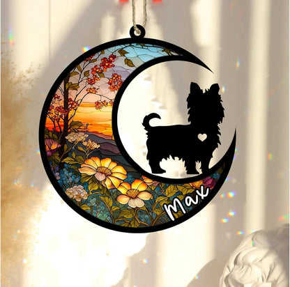 Personalized Dog Memorial, Custom Name Yorkshire Terrier Dog Christmas Ornament with Name, Custom
