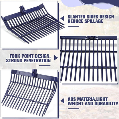 Lasnten Manure Fork Replacement Head, 18 Tines Pitchfork Head with Screws and Nuts, Horse Manure