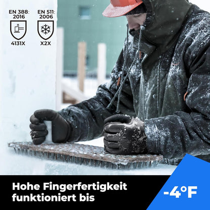 Waterproof Gloves Bulk Pack for Men and Women, 3 Pairs, Freezer Gloves with Grip, Double Nitrile