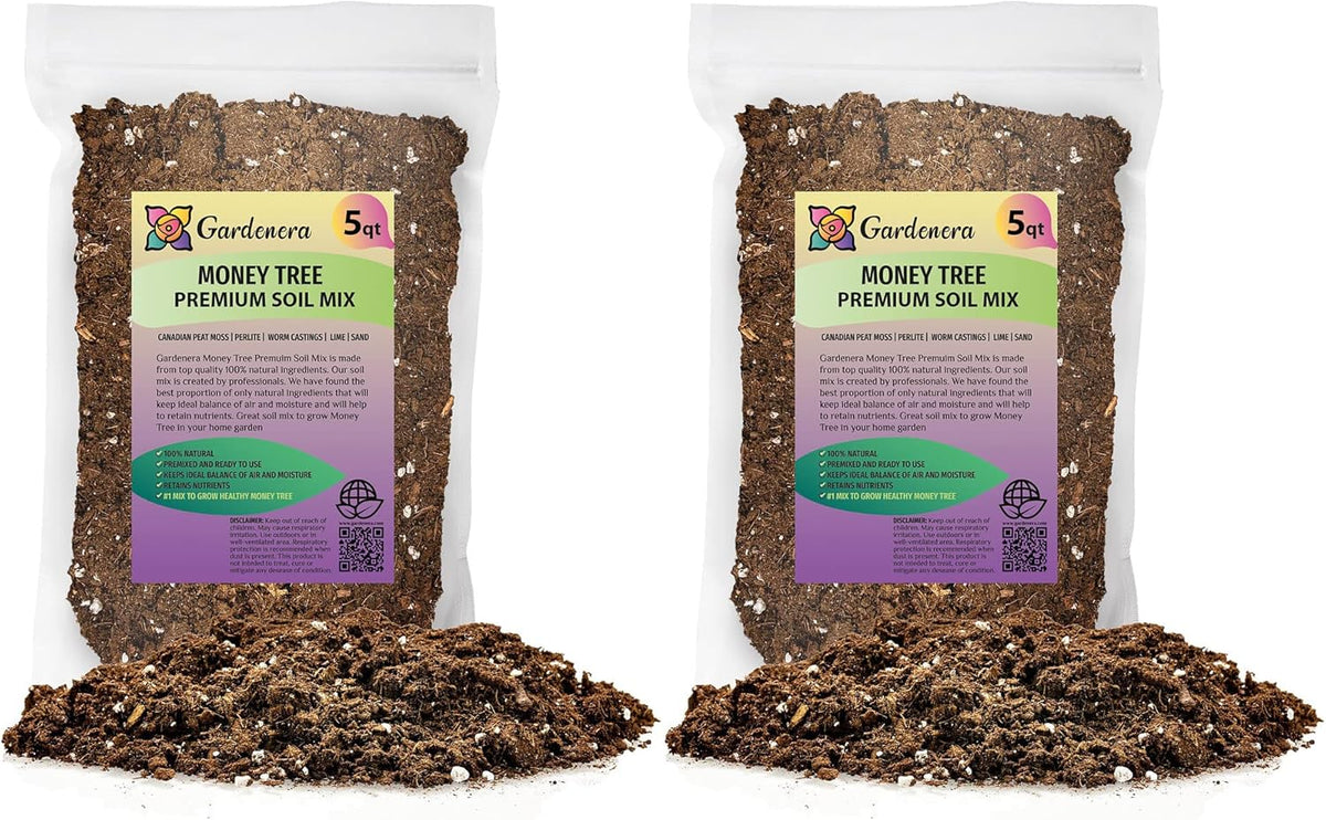 GARDENERA Money Tree Potting Soil - 10 Quart - Soil Mix for Planting or Repotting Guiana Chestnut