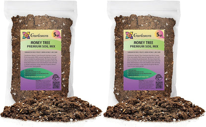 GARDENERA Money Tree Potting Soil - 10 Quart - Soil Mix for Planting or Repotting Guiana Chestnut