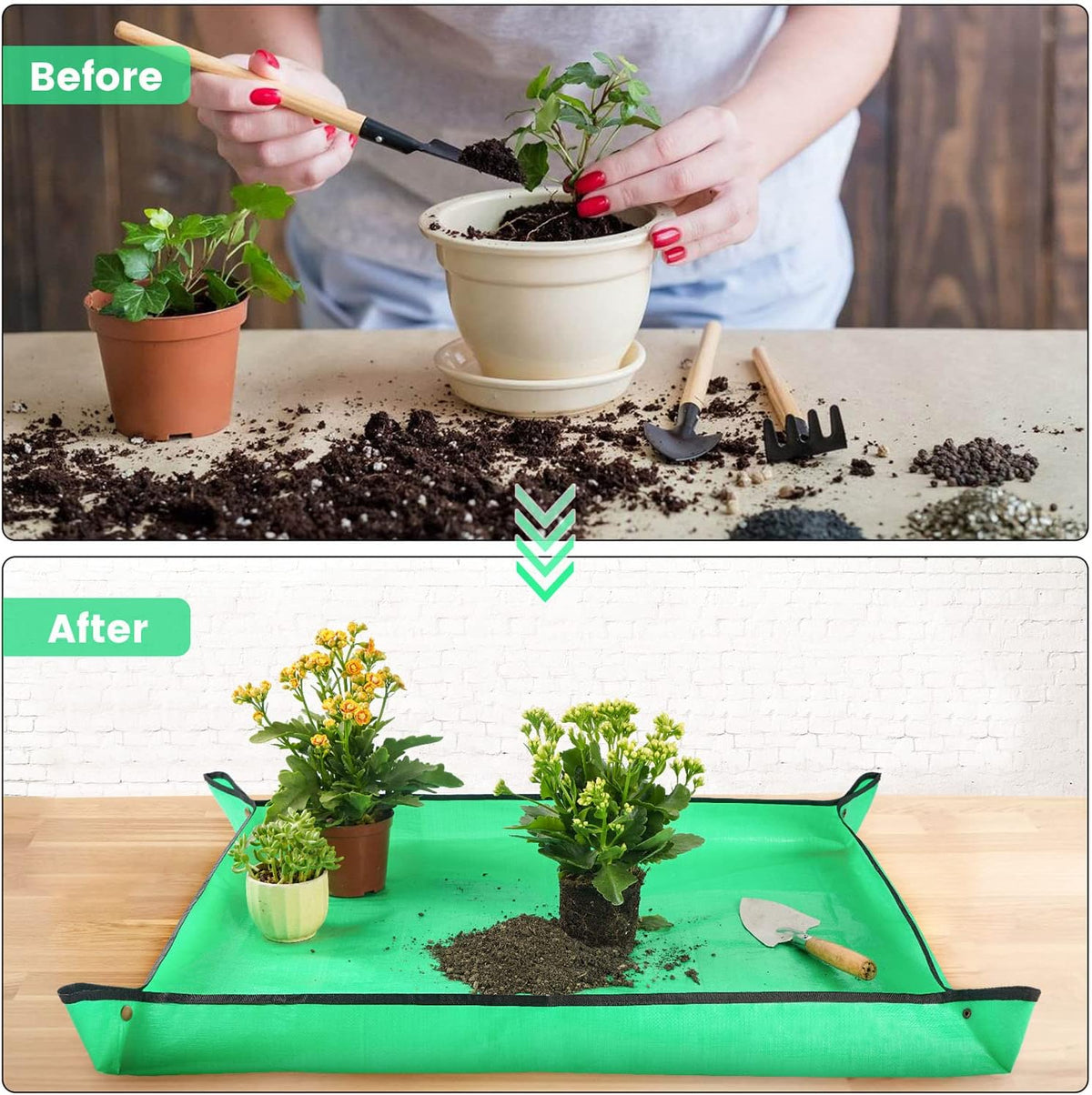 39.5" X 31.5" Large Repotting Mat for Indoor Plants Transplanting and Dirt Control Portable Potting