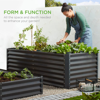 Best Choice Products 6x3x2ft Outdoor Metal Raised Garden Bed, Deep Root Box Planter for Vegetables