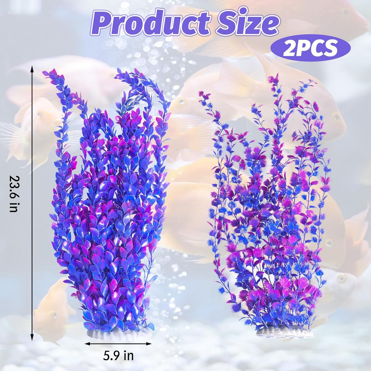 Hamiledyi Aquarium Plastic Plants Aquarium Decor Artificial Fish Tank Plants,Tall Fish Tank