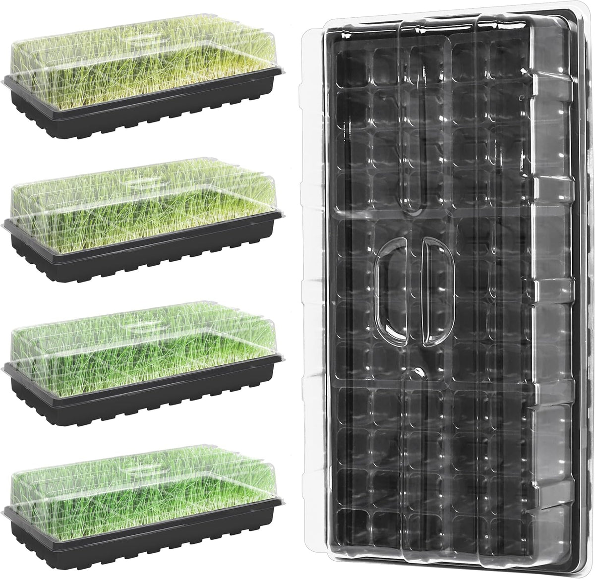 MIXC 5 Pack 1020 Seed Starter Trays with 3.6" Humidity Dome Plant Growing Tray Germination Seed