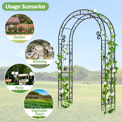 Trellume Garden Abor - 88"(H)*51"(L), Sturdy Metal Garden Arch with Rust-Resistant Finish, Trellis