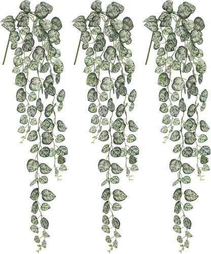 Briful 3 Pack Fake Hanging Plant 39.3" Faux Hanging String of Hearts Plant Faux Trailing Vine with