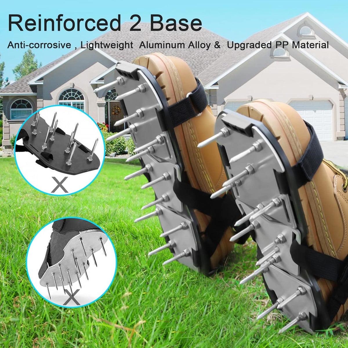 Lawn Aerator Shoes for Grass - Pre-Assembled Grass Aerator Shoes for Lawn - Soil Yard Aerator Tool