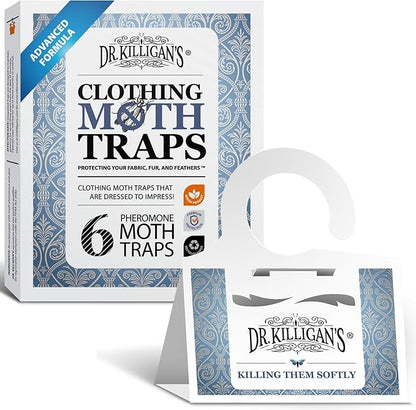 Dr. Killigan's Premium Double Potent Clothing Moth Traps with Pheromones Prime | Organic Clothes