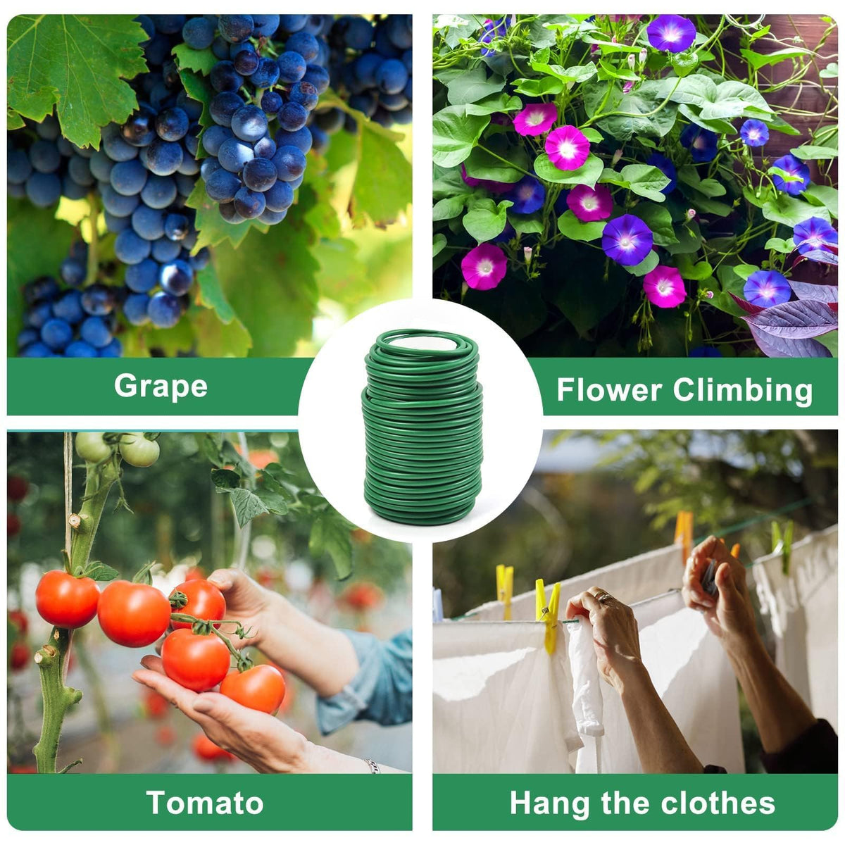 Decoroca Soft Plant Ties for Support - 65.6' Reusable Waterproof Plant Wire, 3.5mm Garden Twist