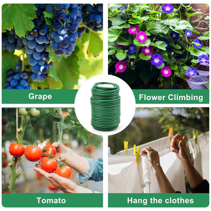 Decoroca Soft Plant Ties for Support - 65.6' Reusable Waterproof Plant Wire, 3.5mm Garden Twist