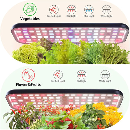 Indoor Garden Led Grow Light Planter Pots, Herb Kitchen Garden Grow Kit, Full Spectrum LED Plant