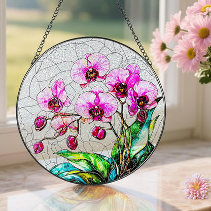 8-Inch Stained Glass Ornament, Stained Glass Window Hanging, Window Hanging Decor Suncatcher