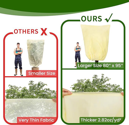 TCBWFY 95x80inches Huge Plant Covers Freeze Protection Frost Cloth for Outdoor Plants,2.82oz/yd²