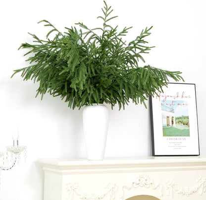 10 Pcs 36 Inch Artificial Norfolk Pine Stems Faux Christmas Greenery Evergreen Pine Branches