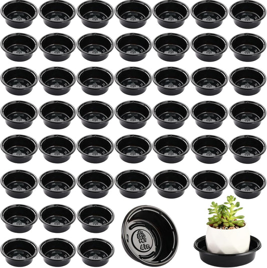 Plant Saucer 50 Pack Plant Trays for Pots 4 Inch Plastic Plant Saucers for Outdoors and Indoors