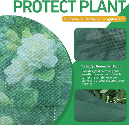 Plant Covers Freeze Protection, 10x50ft Green Frost Blanket for Winter, 1.23 oz/yd² Fabric, Premium