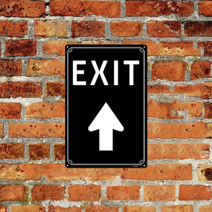 8x12" Exit Sign with Up Arrow - High-Intensity Aluminum Parking Lot Sign, Weatherproof &