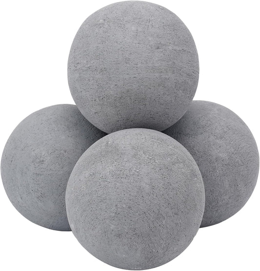 Skyflame 6-inch Ceramic Balls, 4 Pack Gray Round Fire Stones for Natural/Propane Indoor/Outdoor