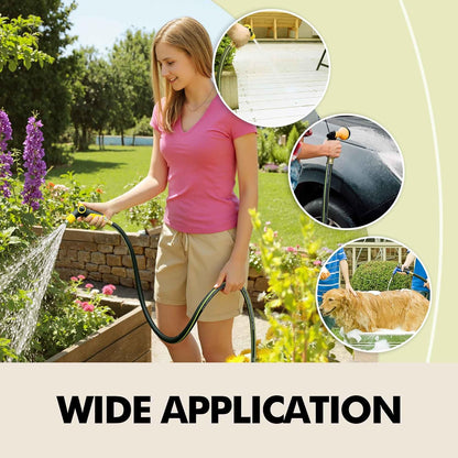 Rubber Garden Water Hose 100ft, 5/8" Leak Proof Garden Hose with Brass Connector, Flexible Hose