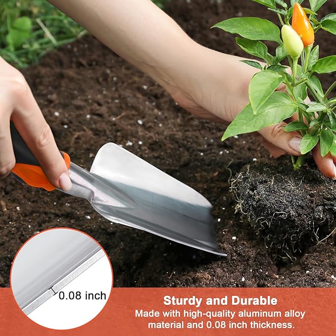 Garden Shovel Garden Hand Trowel, Heavy Duty Hand Shovel with Ergonomic Handle, Small Gardening