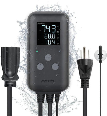 DIGITEN Heat Mat Thermostat Waterproof Temperature Controller DTC315 Greenhouse Aquarium Plug in