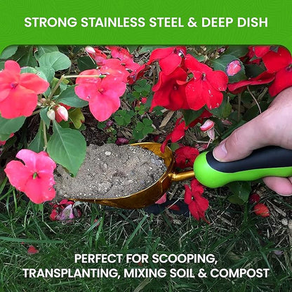 Garden Guru Super Strong Titanium Garden Scoop Trowel Shovel Transplanter - Rust Resistant