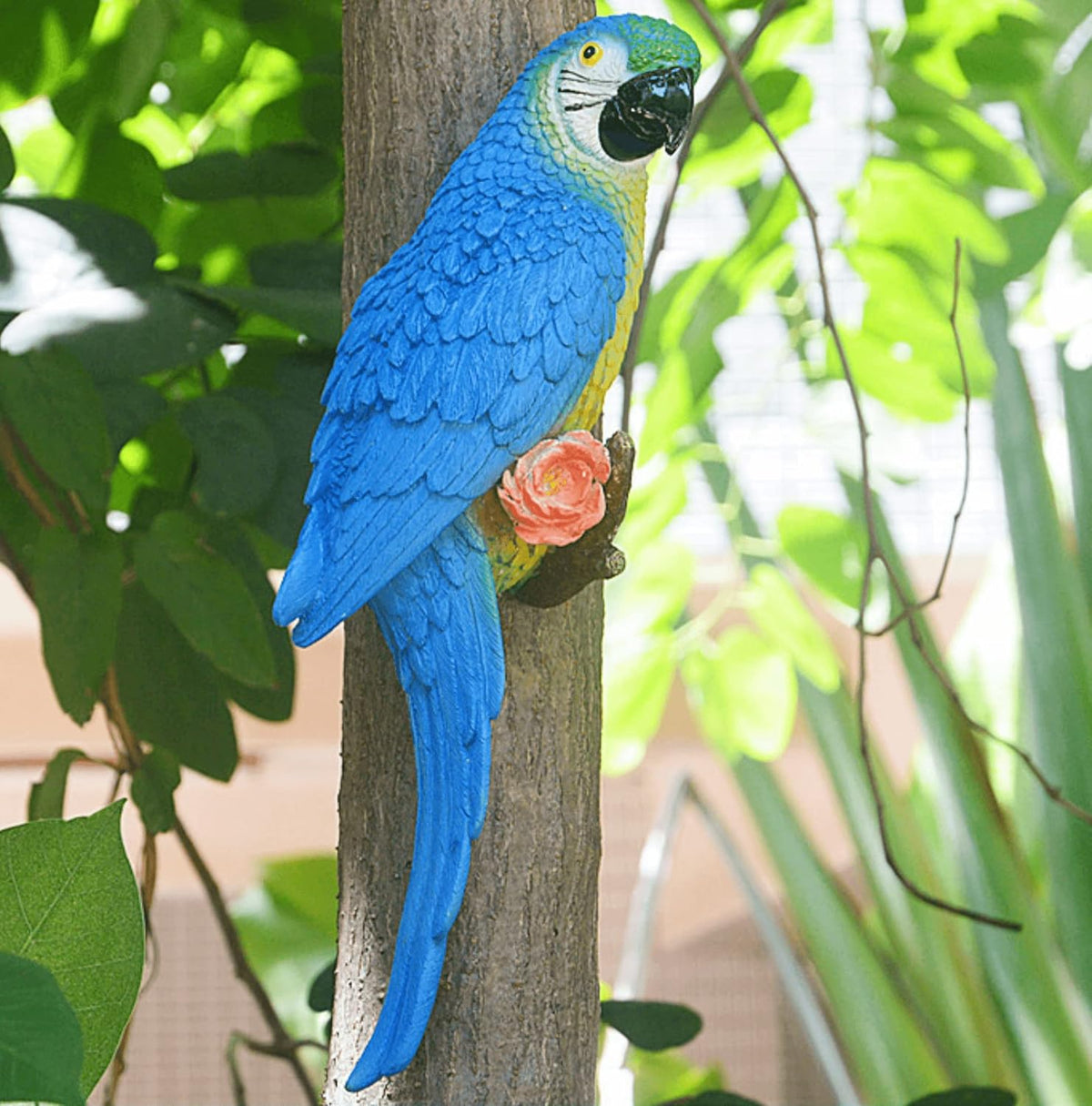 Bird Statue Garden Decorations,Outdoor Resin Bird Figurine Decoration,Bird Statue Real Parrot