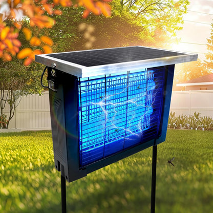 Powerful Solar Bug Zapper Outdoor for 2000 sq.ft with 13FT Extension Cord, Poartable Rechargeable