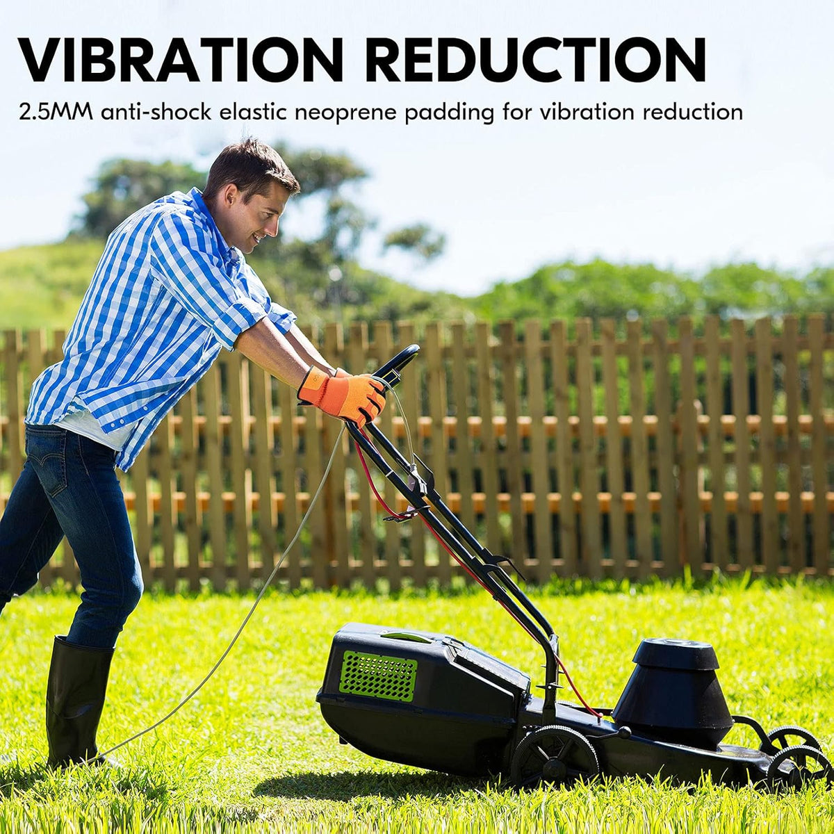 Vgo... 1-Pair Gardening Gloves Men, Safety Work Gloves, Puncture-proof, Thornproof, Touchscreen