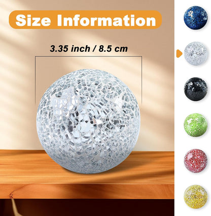 Mosaic Glass Balls 3.35 Inch Decorative Orbs Ball Decor Crack Solid Sphere Mirror for centerpieces