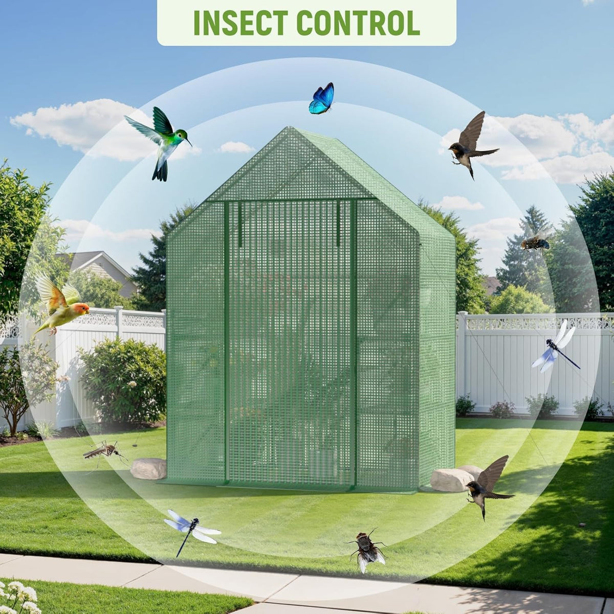 Portable Greenhouse for Outdoor, Small Greenhouses with Durable PE Cover, Walk in Greenhouse with