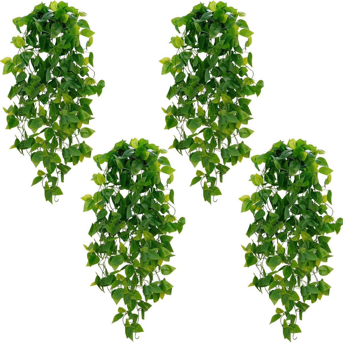 BLEUM CADE Fake Hanging Plants, 4pcs Artificial Hanging Plant, Faux Pothos Vines Hanging Plant