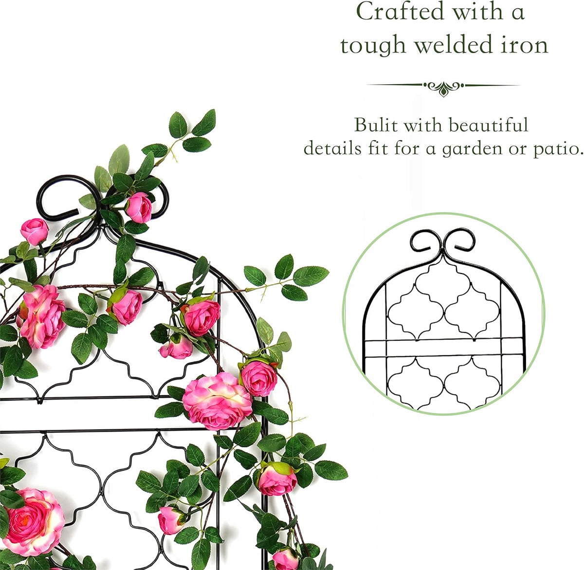 Garden Trellis for Vines and Climbing Plants Outdoor, Iron Wire Lattices Grid Panels for Potted