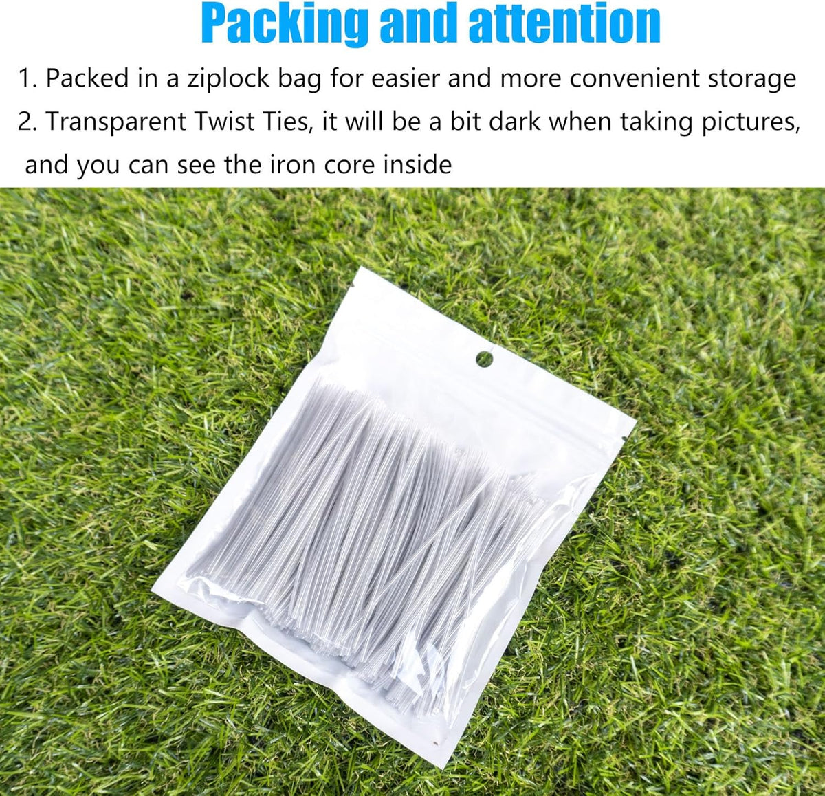 Plastic Clear 4" Twist Ties, Reusable Cable Ties,Long Garbage Bag Twist Ties, Trash Bag Coated