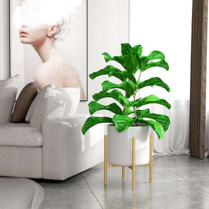 EKNITEY Adjustable Plant Pot Stand: Indoor Outdoor Modern Flower Holder Metal Plant Rack Organizer