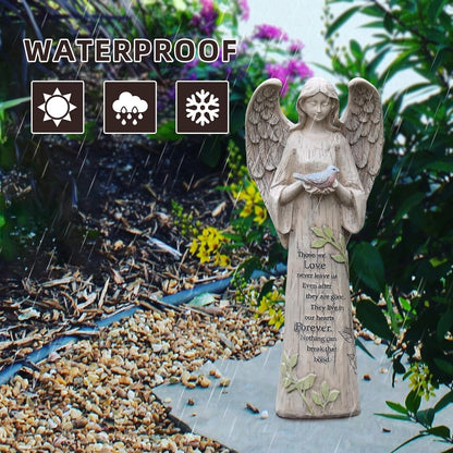 Angel Figurine Garden Angel Statues with Bird Statuary Decoration for Home, Yard & Patio