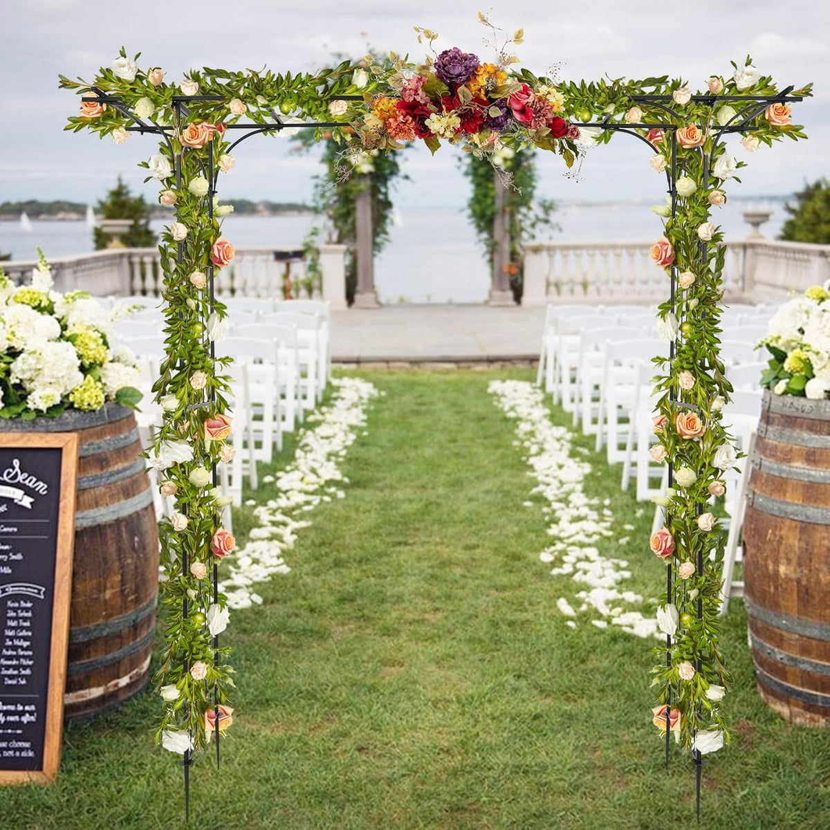 VINGLI Garden Arbor, Arch Archway for Wedding Ceremony Party, Steel Garden Trellis for Plant