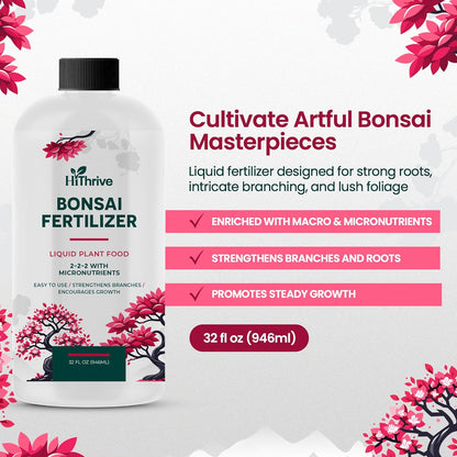 32oz Bonsai Tree Live Liquid Plant Food - Makes 64 Gallons of Bonsai Fertilizer Liquid, Premium
