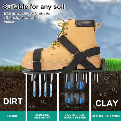 Lawn Aerator Shoes for Grass - Pre-Assembled Grass Aerator Shoes for Lawn - Soil Yard Aerator Tool