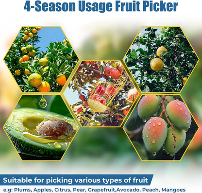 Fruit Picker Pole Tool – Ladder-Free Harvesting Aid, Safe for Elderly and Children, Durable