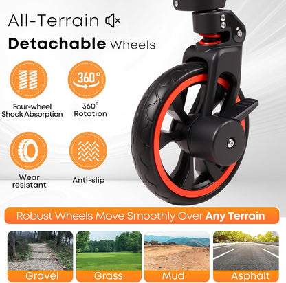 Collapsible Canopy Wagon,Large Capacity Trolley, Foldable Portable cart with Canopy, Adjustable