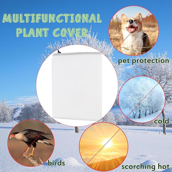 2 Packs Plant Cover, 7 Ft x 6 Ft Frost Winter Protection Tree Wrap Bag, Cold Weather Protection