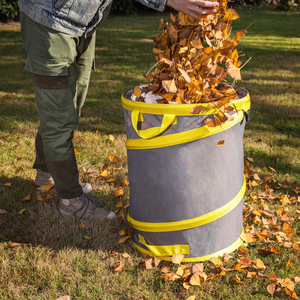 Jardineer Collapsible Trash Can for Camping Parties, Reusable Yard Waste Bags, Pop Up Garden Bag