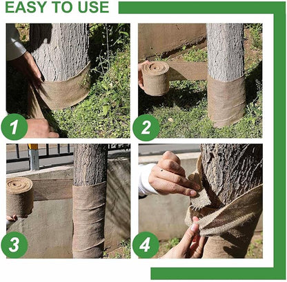 Agfabric Natural Burlap Fabric Roll,48 inch X 50 Feet Tree Wraps for Winter,Burlap Plant Covers for