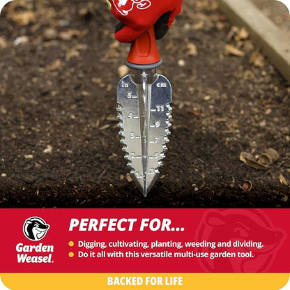 Garden Weasel Multi-Use Transplanter | Dig, Cultivate, Plant, Weed | Planting and Gardening Hand