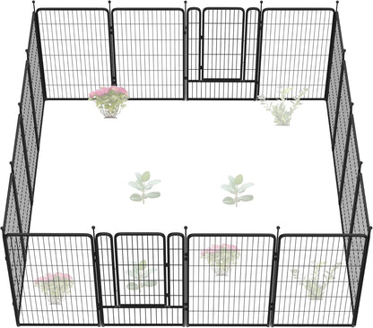 FXW Garden Fence Outdoor for The Yard – 45in(H) x 36.4ft(L) Heavy Duty Metal Animal Barrier for Dog